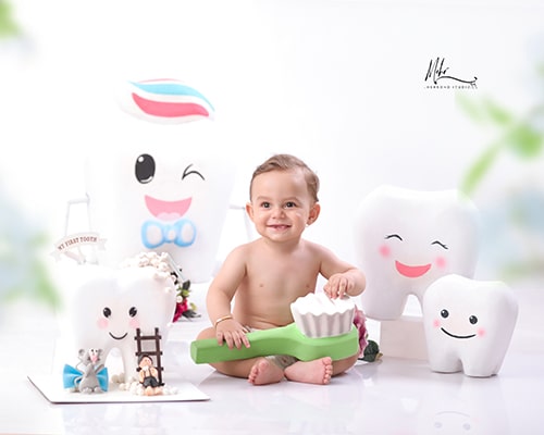 عکاسی کودک با تم دندونی